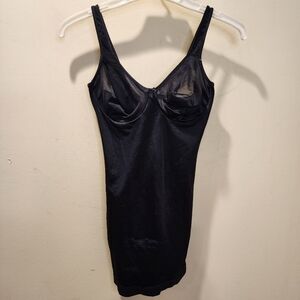 FLEXEES Vintage Black One piece Slimmer Slip With Underwired Bra  size 34C